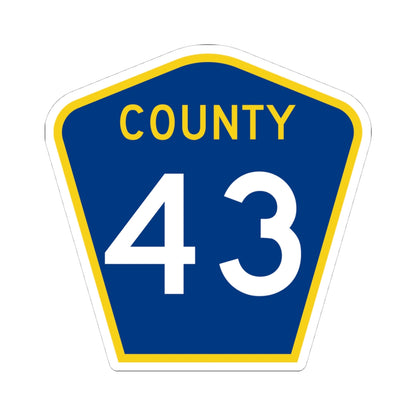 County 43 MN (Minnesota) (Road Sign) STICKER Vinyl Kiss-Cut Decal