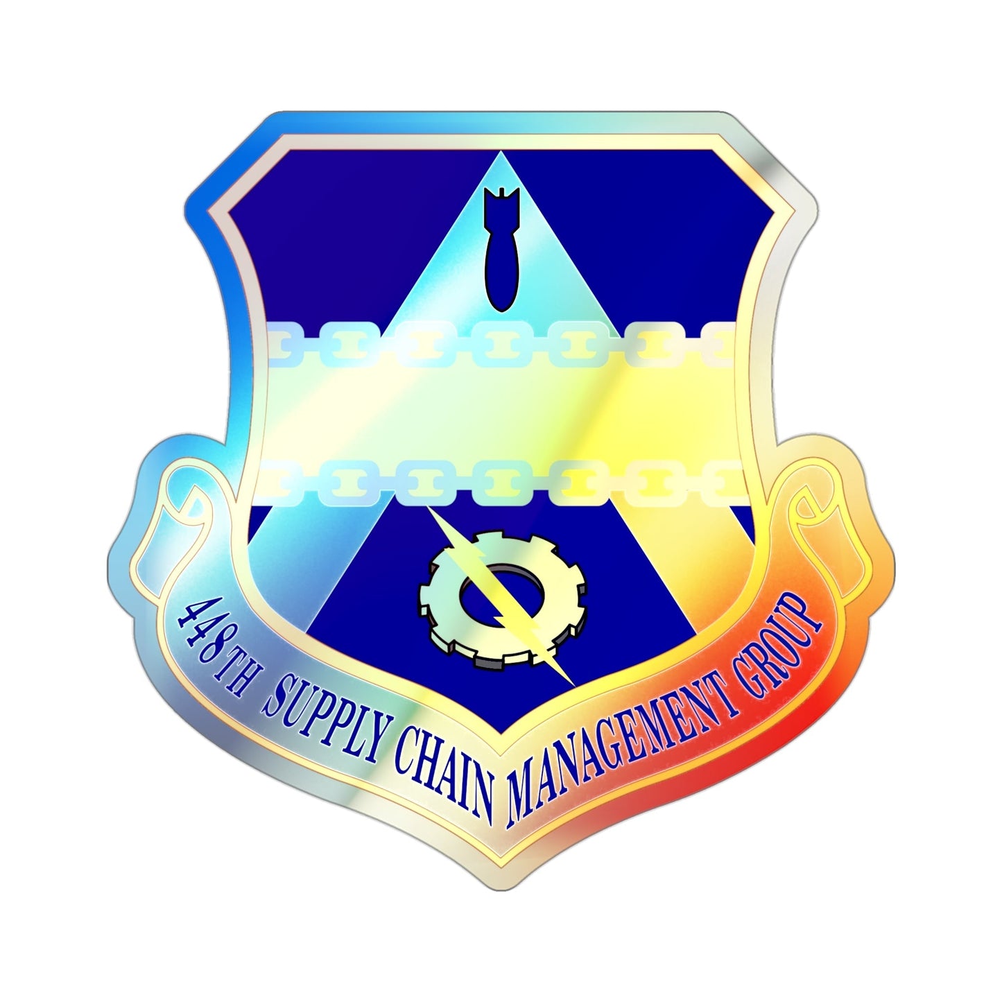 448th Supply Chain Management Group (U.S. Air Force) Holographic STICKER Die-Cut Vinyl Decal-3 Inch-The Sticker Space