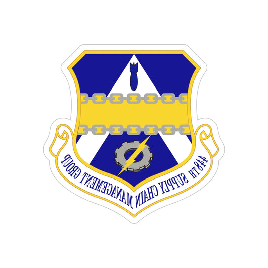 448th Supply Chain Management Group (U.S. Air Force) REVERSE PRINT Transparent STICKER-6" × 6"-The Sticker Space