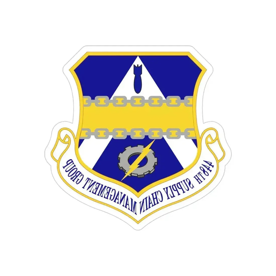 448th Supply Chain Management Group (U.S. Air Force) REVERSE PRINT Transparent Die-Cut STICKER 4 Inch Die-Cut Transparent - The Sticker Space