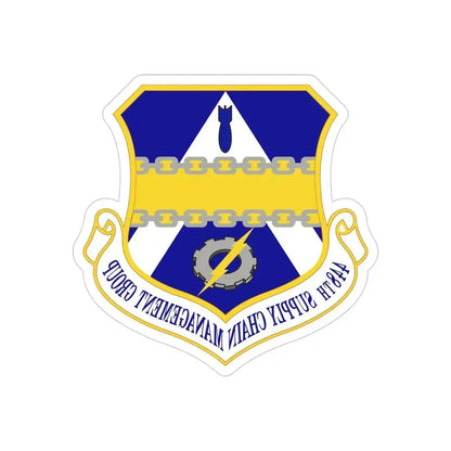 448th Supply Chain Management Group (U.S. Air Force) REVERSE PRINT Transparent Die-Cut STICKER 4 Inch Die-Cut Transparent - The Sticker Space