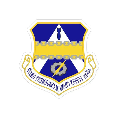448th Supply Chain Management Group (U.S. Air Force) REVERSE PRINT Transparent Die-Cut STICKER 5 Inch Die-Cut Transparent - The Sticker Space