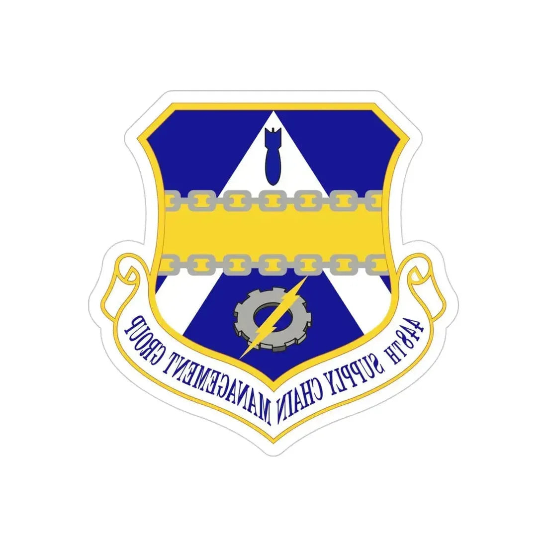 448th Supply Chain Management Group (U.S. Air Force) REVERSE PRINT Transparent Die-Cut STICKER - The Sticker Space