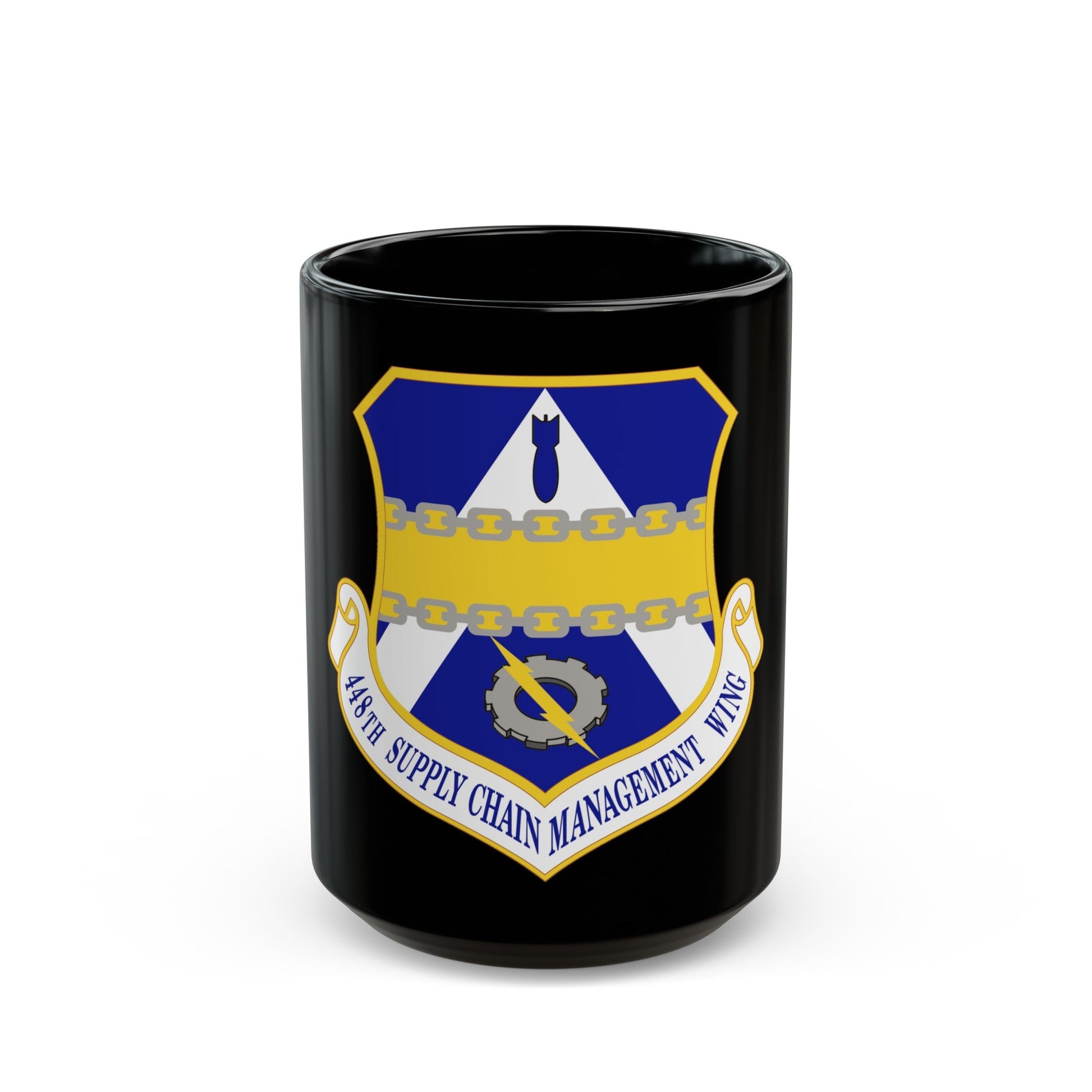 448th Supply Chain Managment Wing (U.S. Air Force) Black Coffee Mug-15oz-The Sticker Space