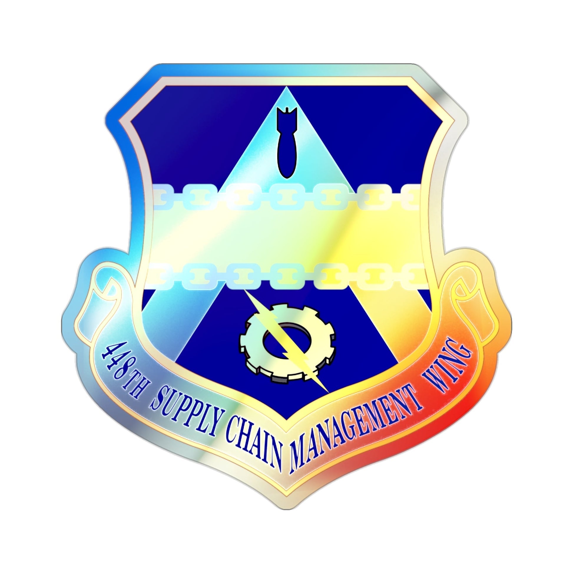 448th Supply Chain Managment Wing (U.S. Air Force) Holographic STICKER Die-Cut Vinyl Decal-2 Inch-The Sticker Space