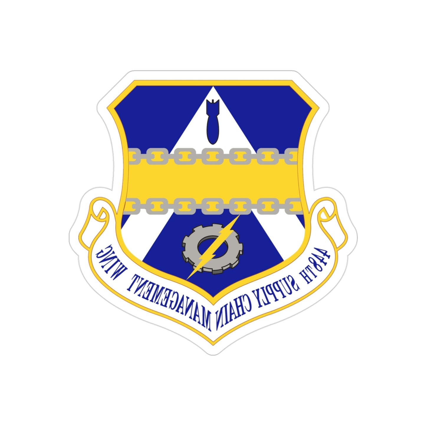 448th Supply Chain Managment Wing (U.S. Air Force) REVERSE PRINT Transparent STICKER-3 Inch-The Sticker Space