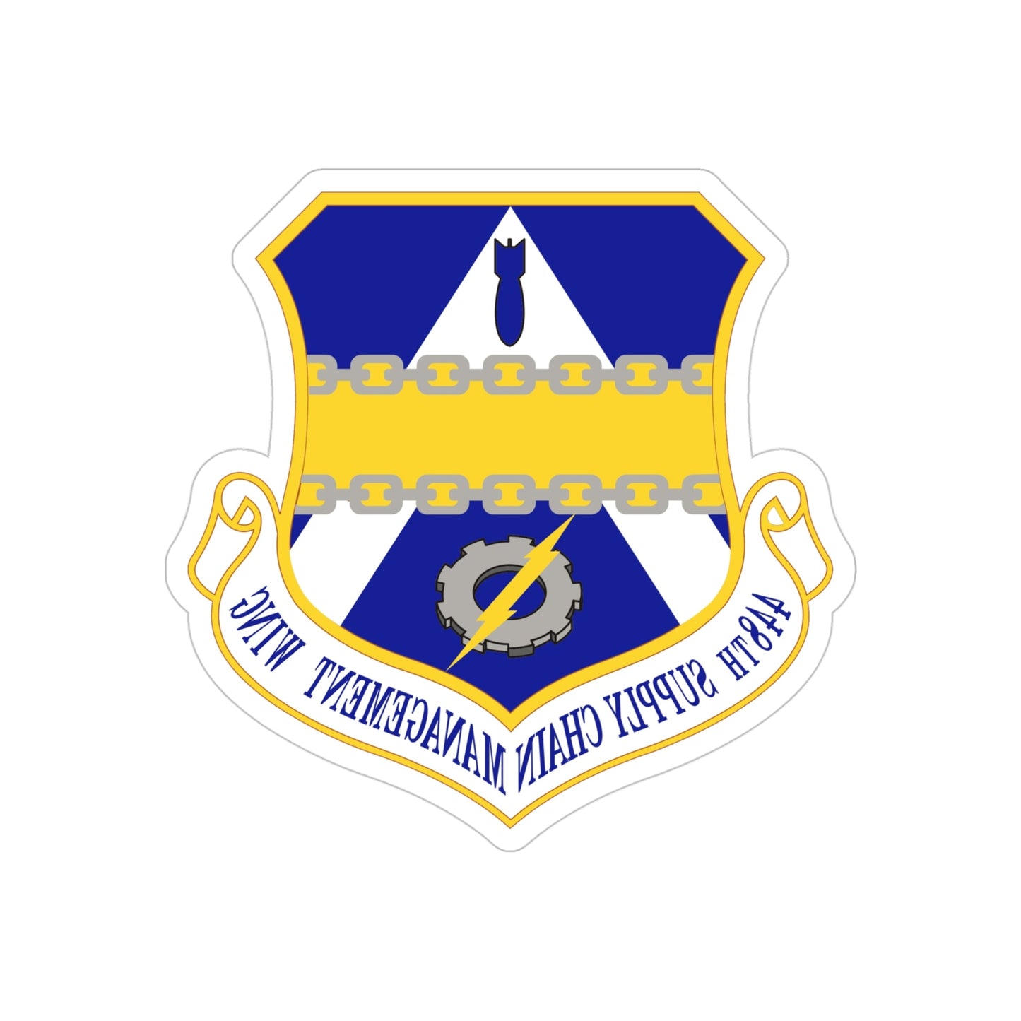 448th Supply Chain Managment Wing (U.S. Air Force) REVERSE PRINT Transparent STICKER-4 Inch-The Sticker Space