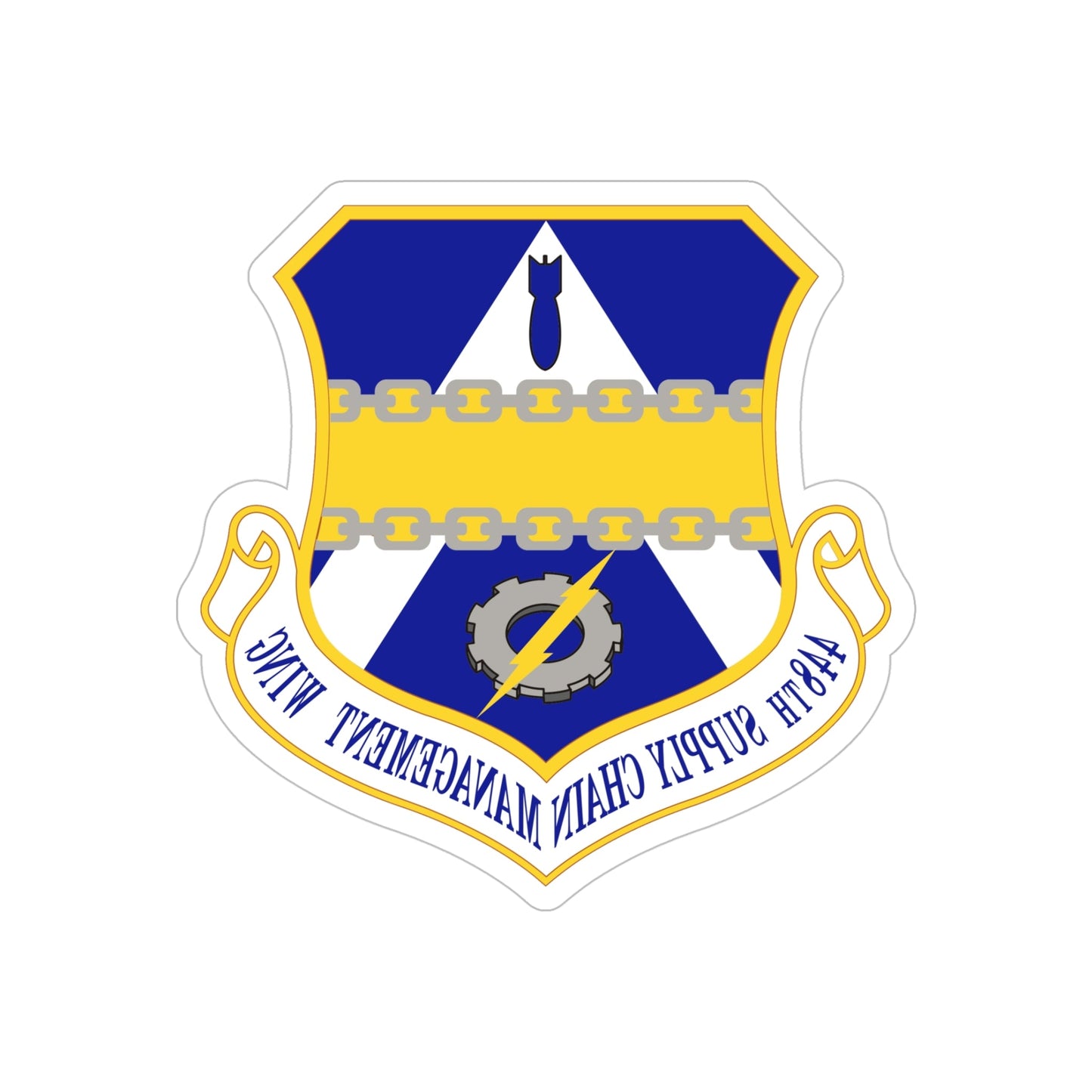 448th Supply Chain Managment Wing (U.S. Air Force) REVERSE PRINT Transparent STICKER-5 Inch-The Sticker Space