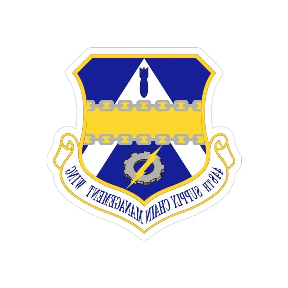 448th Supply Chain Managment Wing (U.S. Air Force) REVERSE PRINT Transparent Die-Cut STICKER 2 Inch Die-Cut Transparent - The Sticker Space