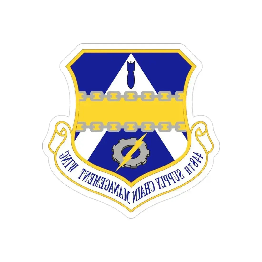 448th Supply Chain Managment Wing (U.S. Air Force) REVERSE PRINT Transparent Die-Cut STICKER 3 Inch Die-Cut Transparent - The Sticker Space