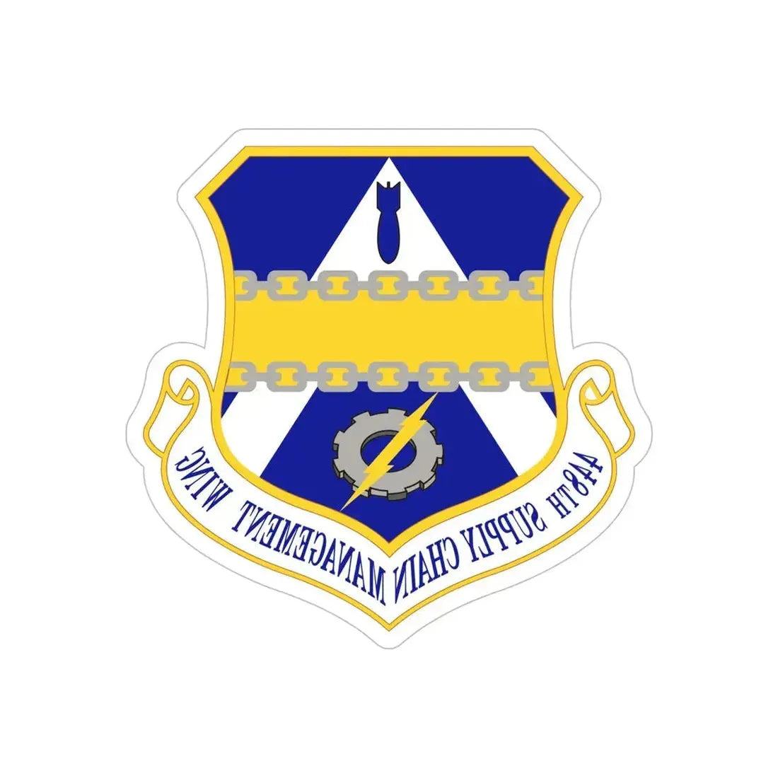 448th Supply Chain Managment Wing (U.S. Air Force) REVERSE PRINT Transparent Die-Cut STICKER - The Sticker Space