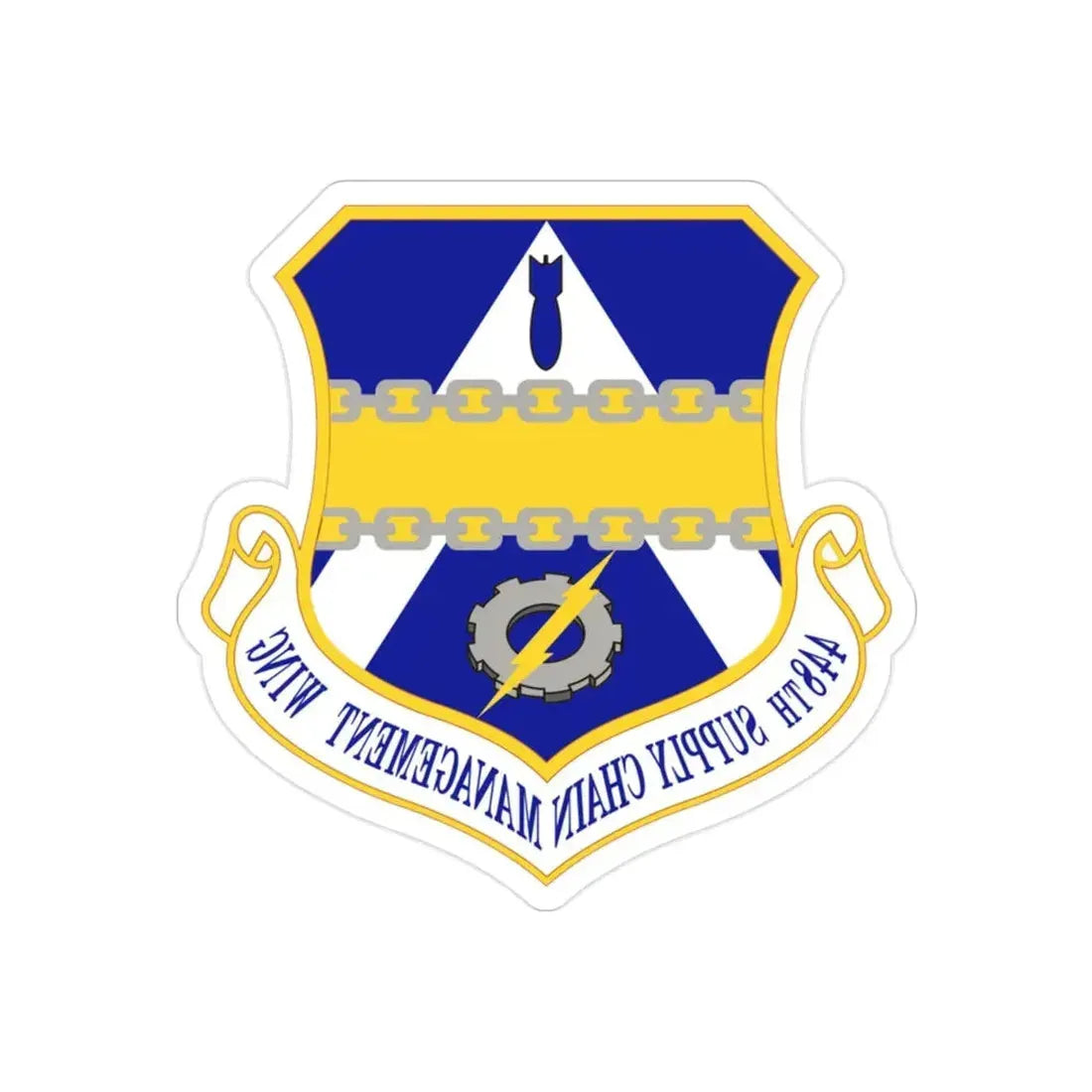 448th Supply Chain Managment Wing (U.S. Air Force) REVERSE PRINT Transparent Die-Cut STICKER - The Sticker Space