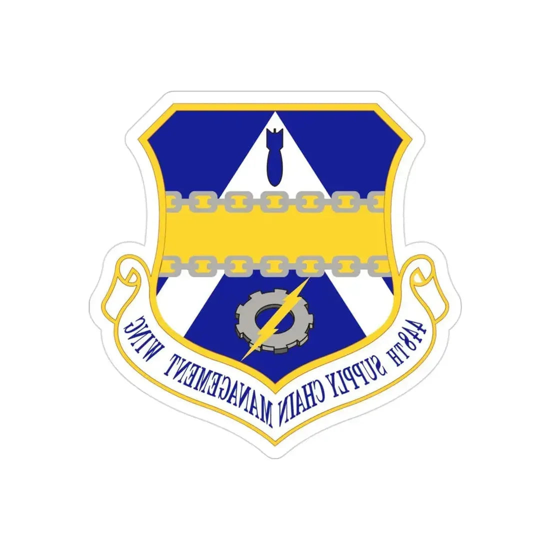 448th Supply Chain Managment Wing (U.S. Air Force) REVERSE PRINT Transparent Die-Cut STICKER - The Sticker Space
