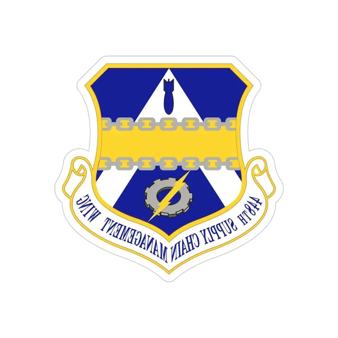 448th Supply Chain Managment Wing (U.S. Air Force) REVERSE PRINT Transparent Die-Cut STICKER - The Sticker Space