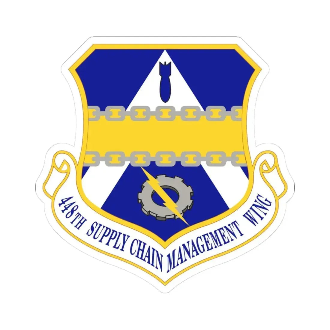 448th Supply Chain Managment Wing (U.S. Air Force) STICKER Vinyl Kiss-Cut Decal 3 Inch White - The Sticker Space