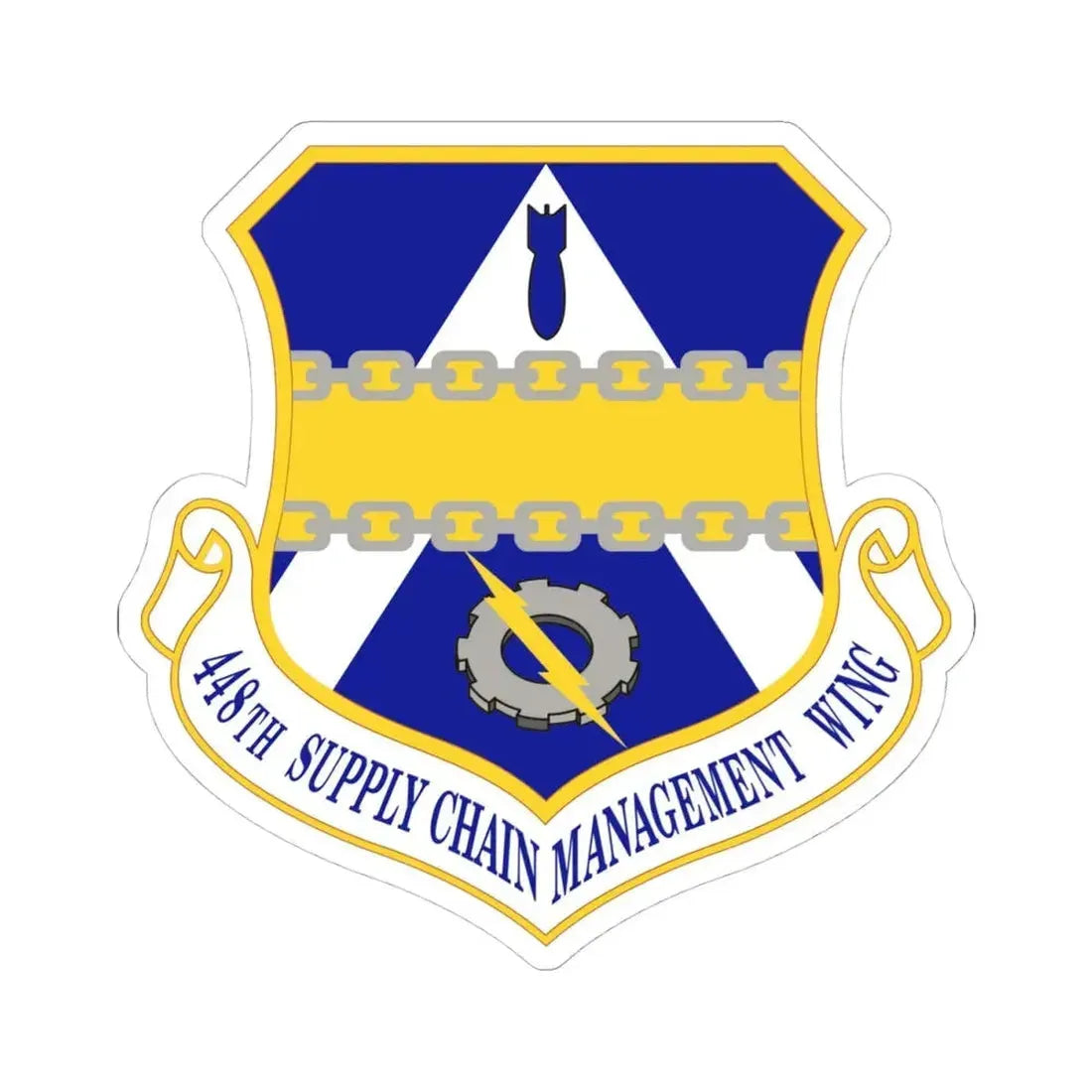 448th Supply Chain Managment Wing (U.S. Air Force) STICKER Vinyl Kiss-Cut Decal 4 Inch White - The Sticker Space