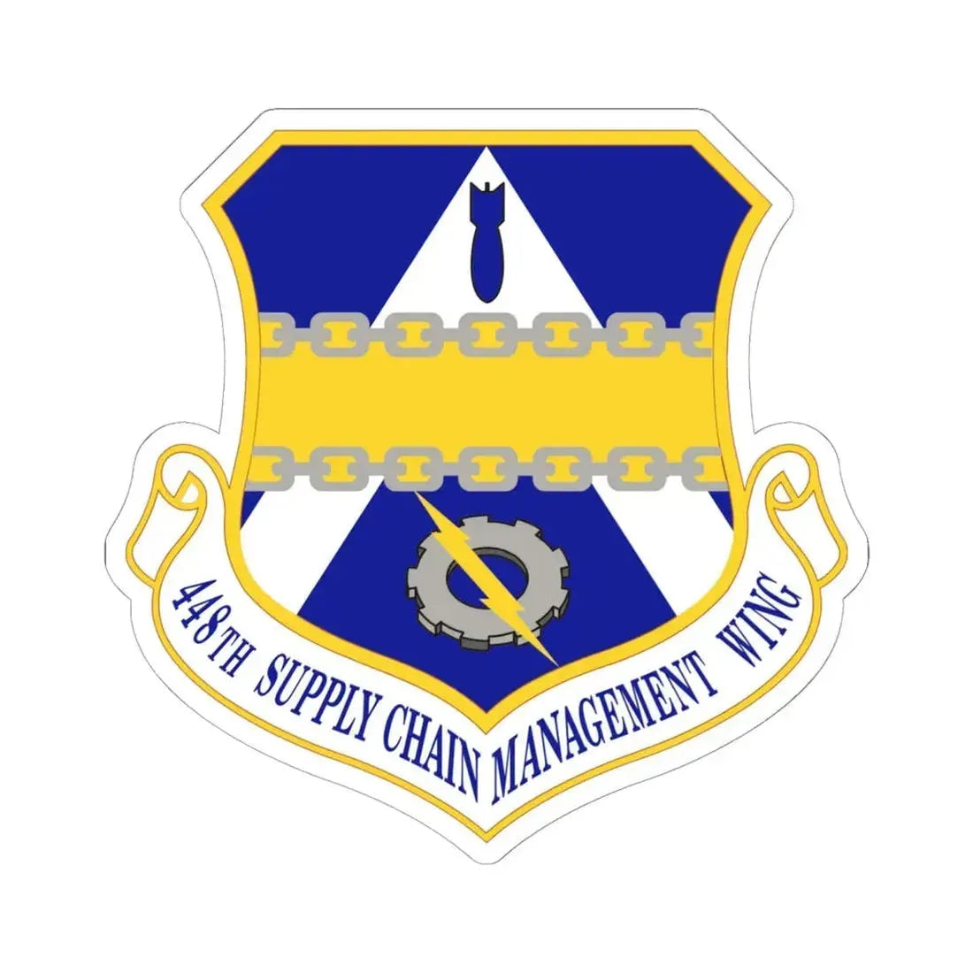 448th Supply Chain Managment Wing (U.S. Air Force) STICKER Vinyl Kiss-Cut Decal 6 Inch White - The Sticker Space