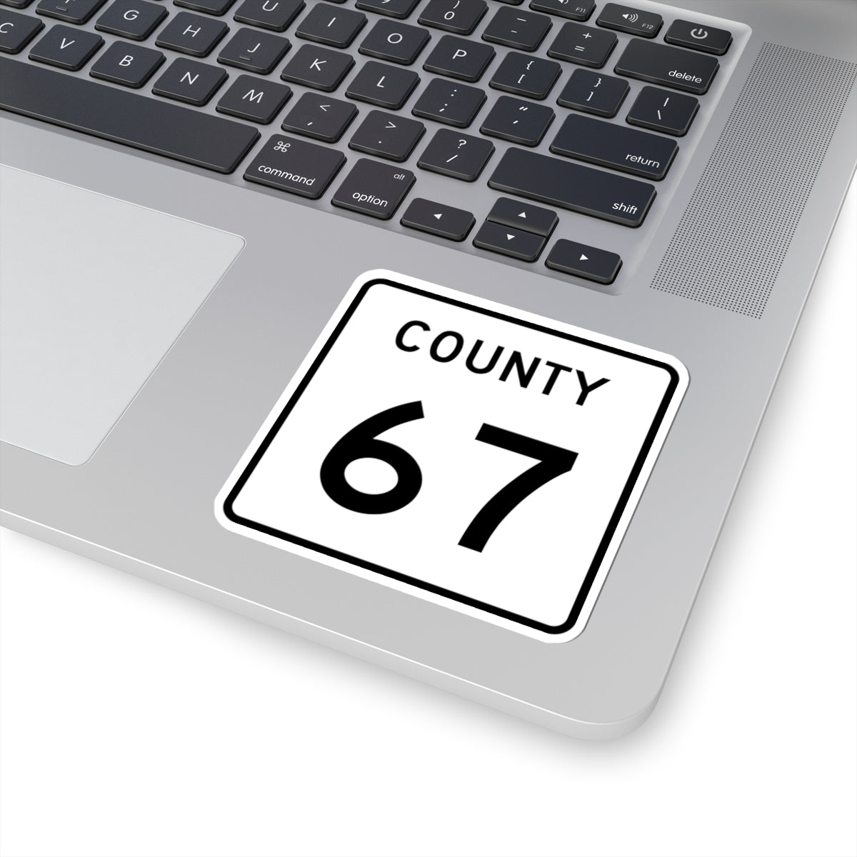 County 67 square (Minnesota) (Road Sign) STICKER Vinyl Kiss-Cut Decal