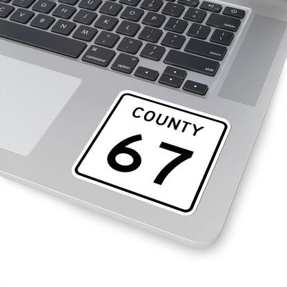 County 67 square (Minnesota) (Road Sign) STICKER Vinyl Kiss-Cut Decal