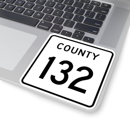 County 132 square (Minnesota) (Road Sign) STICKER Vinyl Kiss-Cut Decal