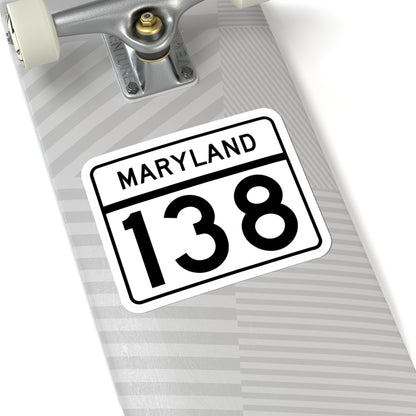 MD Route 138 (Maryland) (Road Sign) STICKER Vinyl Kiss-Cut Decal