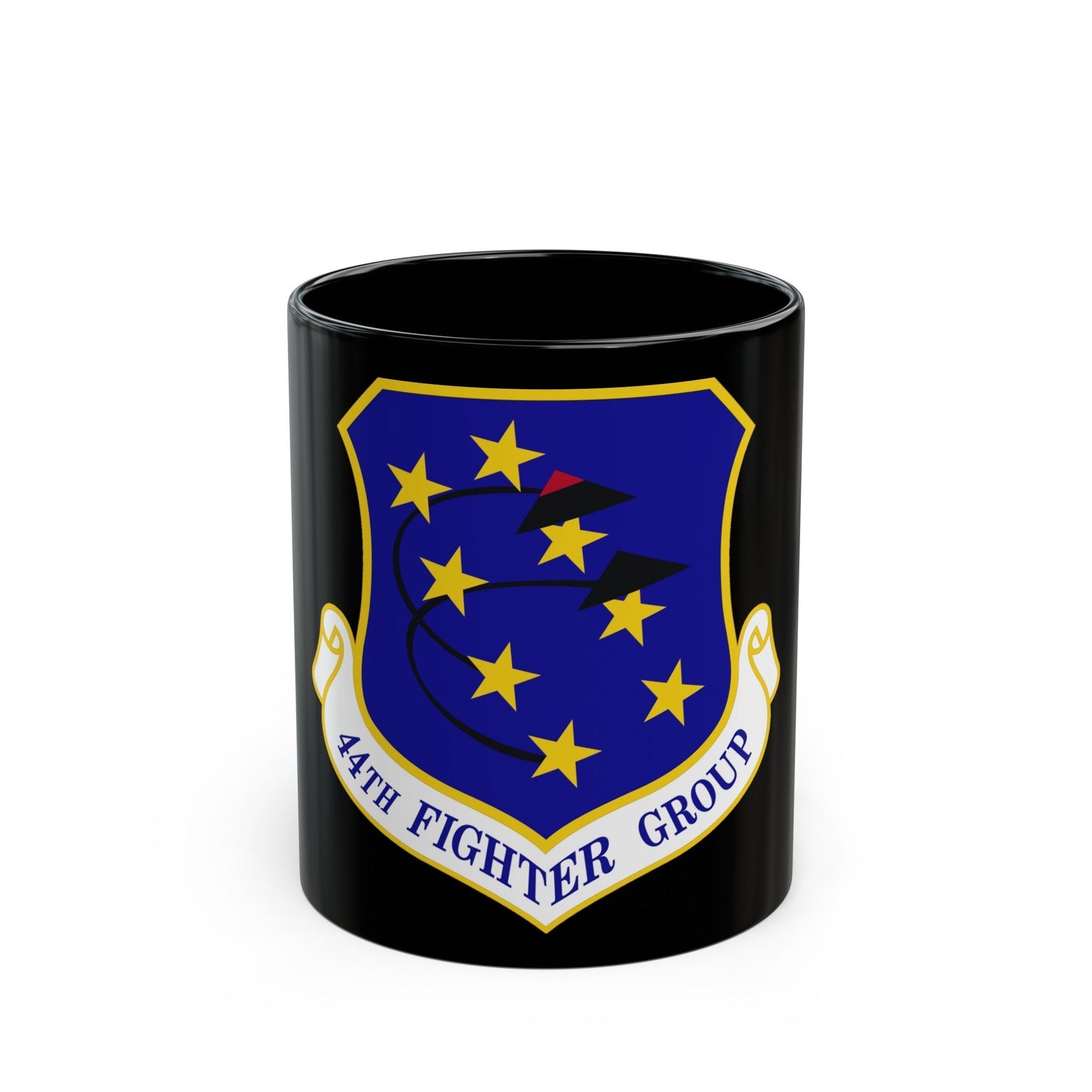 44th Fighter Group (U.S. Air Force) Black Coffee Mug-11oz-The Sticker Space