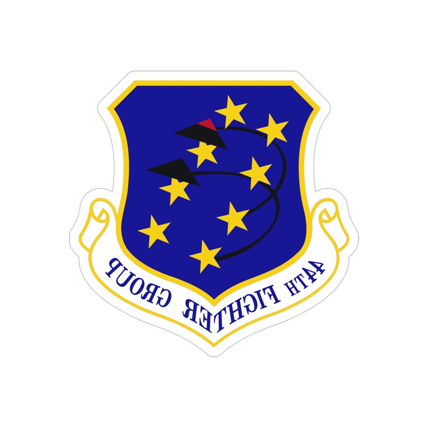 44th Fighter Group (U.S. Air Force) REVERSE PRINT Transparent STICKER-4" × 4"-The Sticker Space