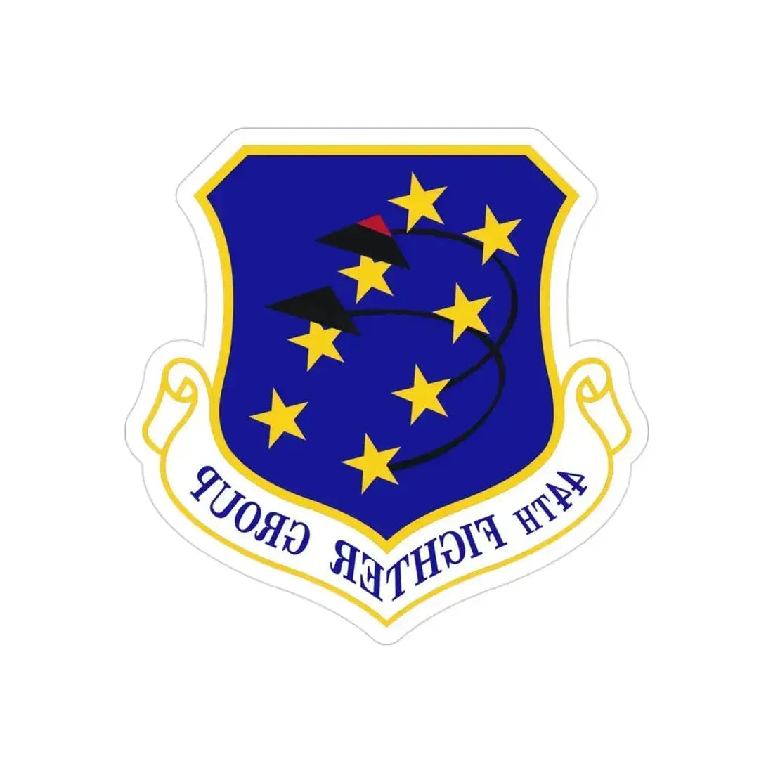 44th Fighter Group (U.S. Air Force) REVERSE PRINT Transparent Die-Cut STICKER 3 Inch Die-Cut Transparent - The Sticker Space