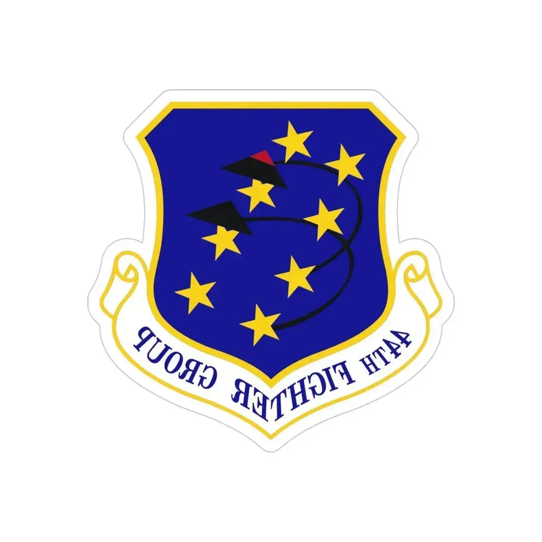 44th Fighter Group (U.S. Air Force) REVERSE PRINT Transparent Die-Cut STICKER 4 Inch Die-Cut Transparent - The Sticker Space