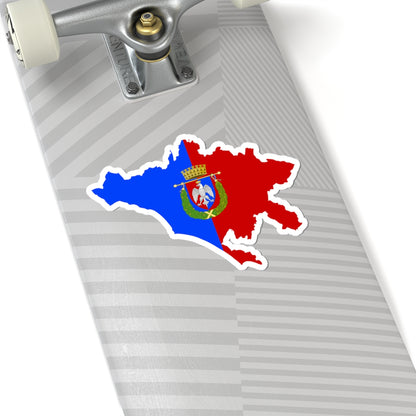 Flag map of the Province of Rome (Italy) STICKER Vinyl Kiss-Cut Decal