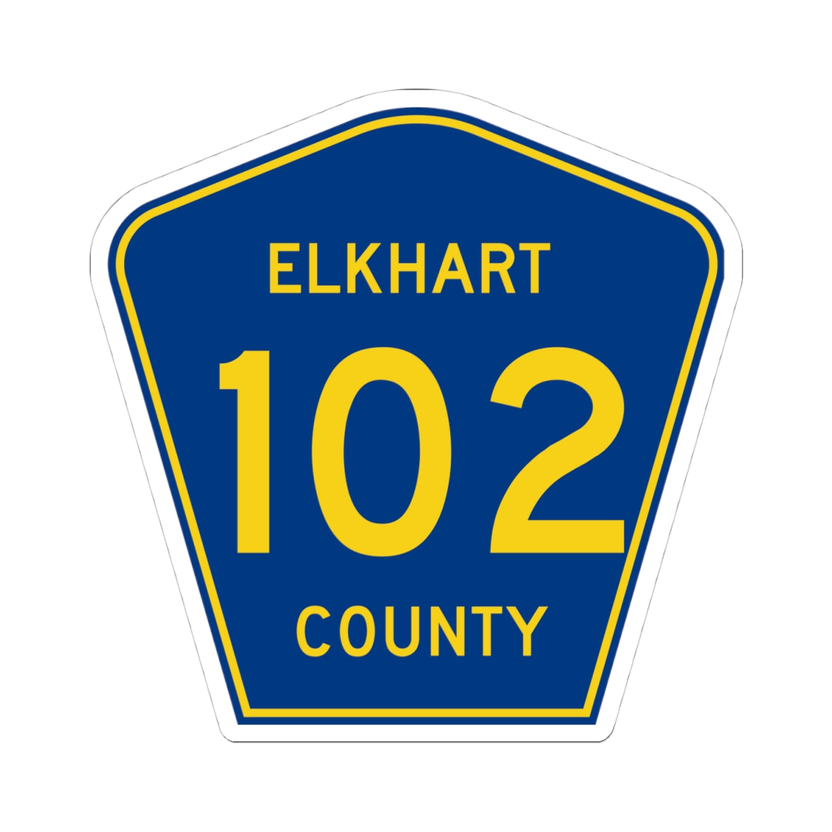 Elkhart County Road 102 IN (Indiana) (Road Sign) STICKER Vinyl Kiss-Cut Decal