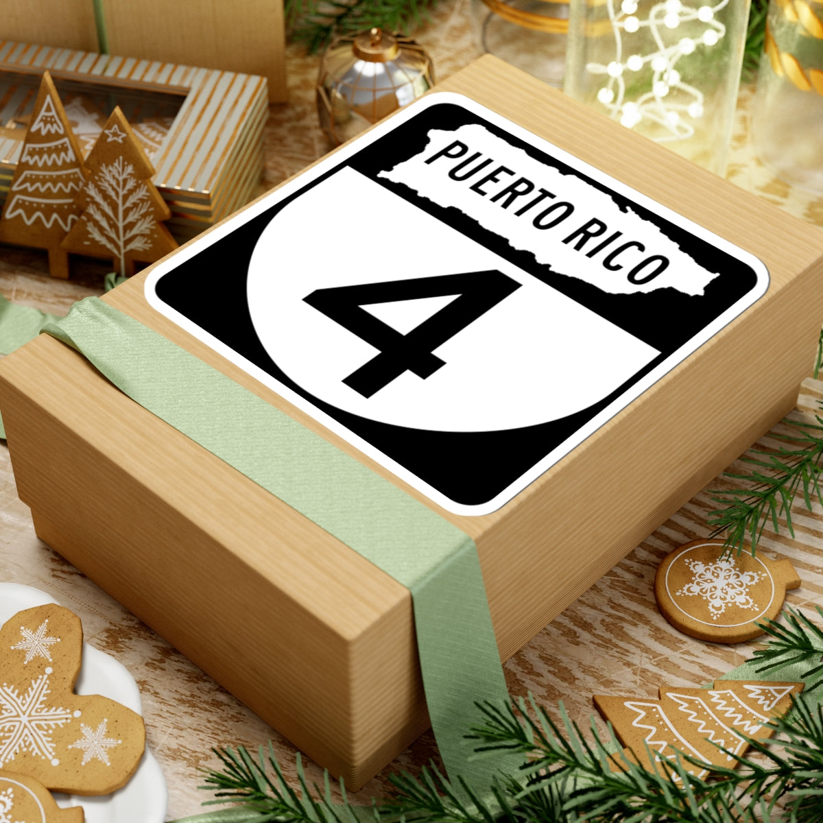 PR old 4 (Puerto Rico) (Road Sign) STICKER Vinyl Kiss-Cut Decal