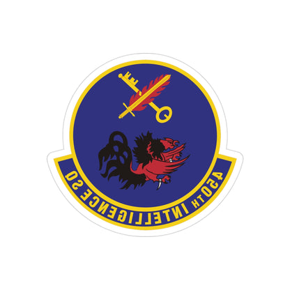 450th Intelligence Squadron (U.S. Air Force) REVERSE PRINT Transparent STICKER-3" × 3"-The Sticker Space