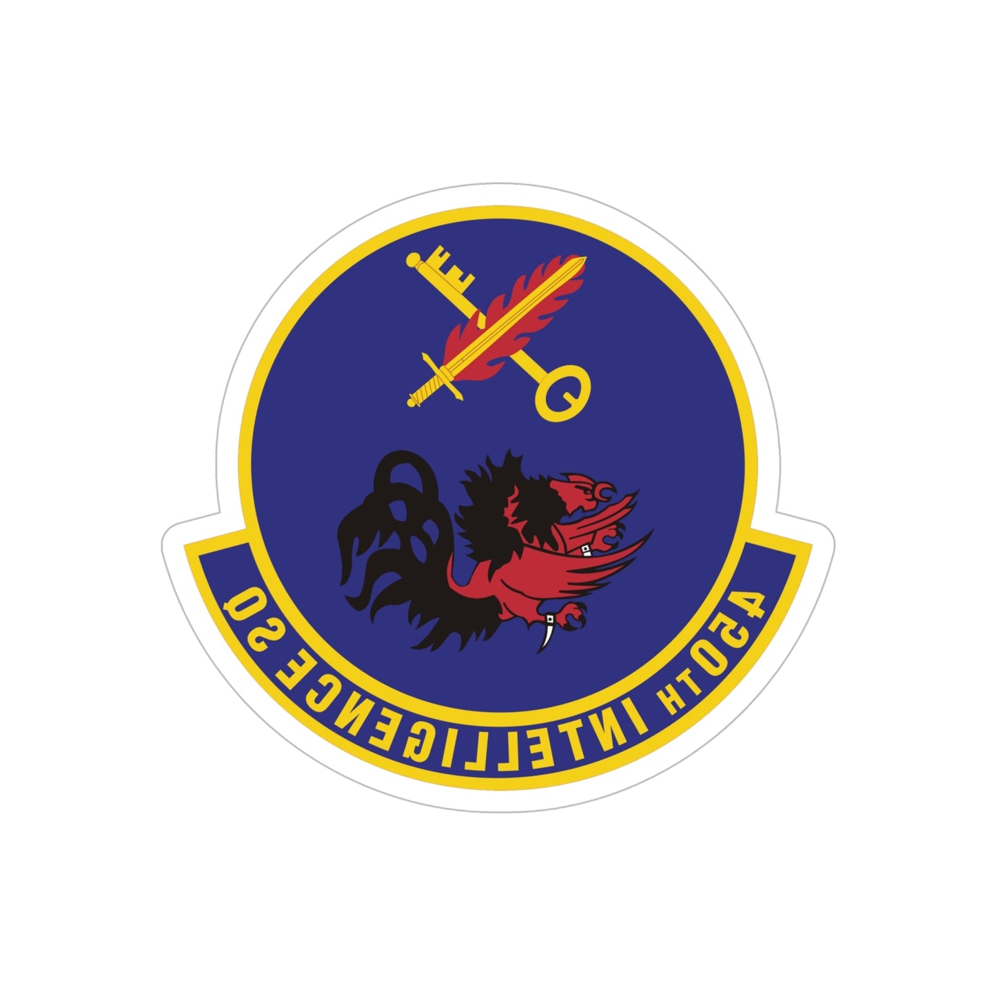 450th Intelligence Squadron (U.S. Air Force) REVERSE PRINT Transparent STICKER-6" × 6"-The Sticker Space