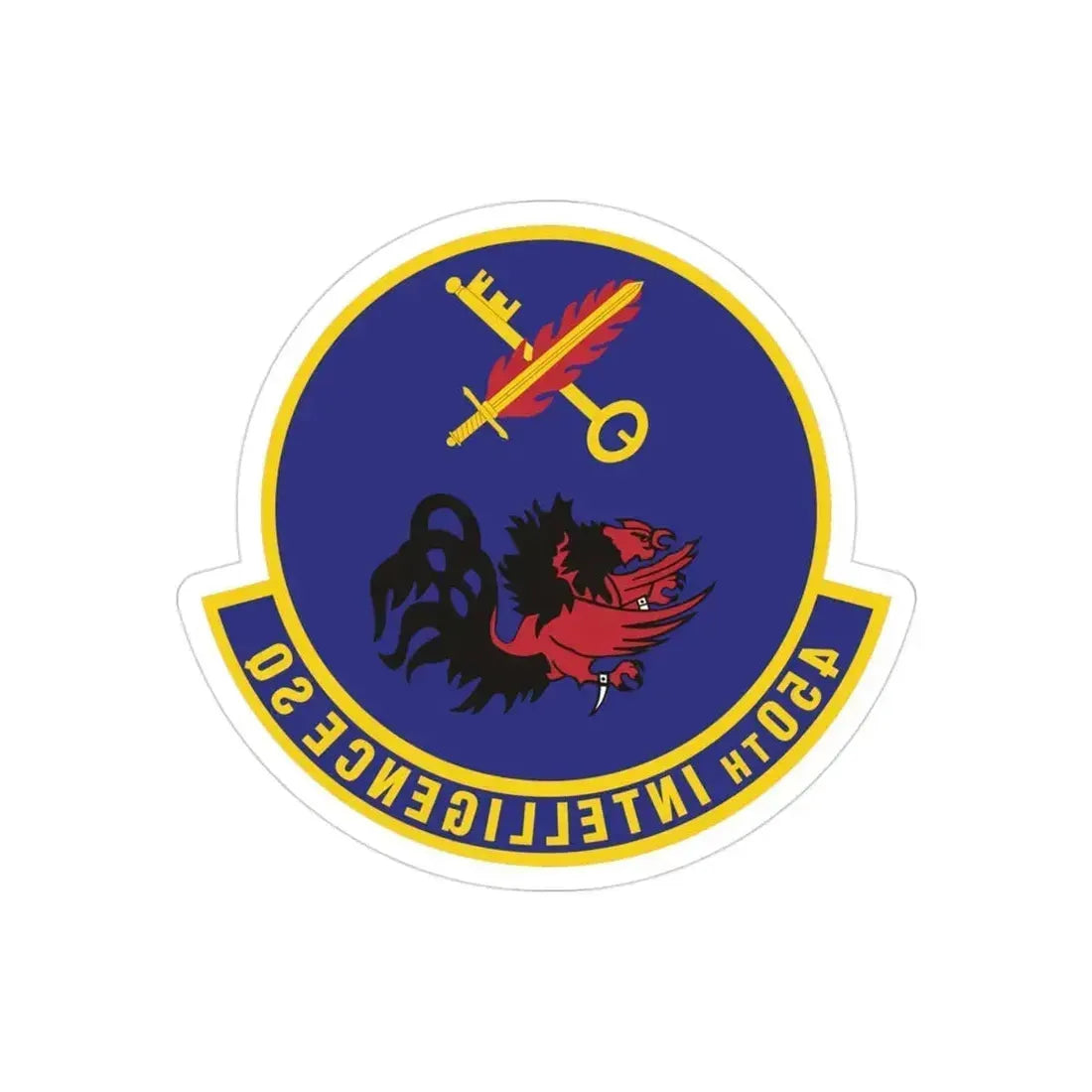 450th Intelligence Squadron (U.S. Air Force) REVERSE PRINT Transparent Die-Cut STICKER 3 Inch Die-Cut Transparent - The Sticker Space