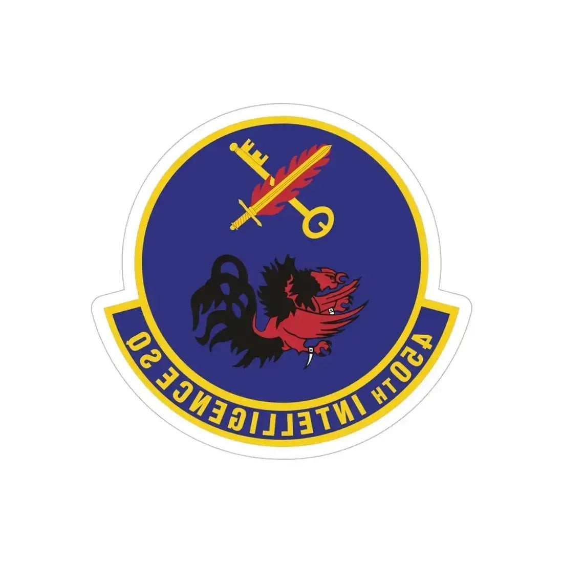 450th Intelligence Squadron (U.S. Air Force) REVERSE PRINT Transparent Die-Cut STICKER 6 Inch Die-Cut Transparent - The Sticker Space