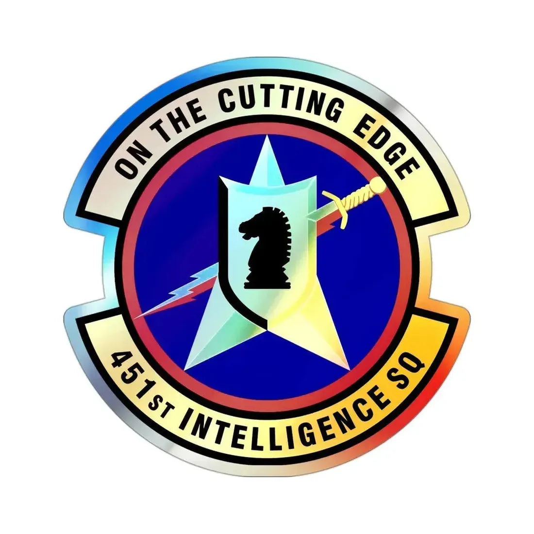 451 Intelligence Squadron ACC (U.S. Air Force) Holographic STICKER Die-Cut Vinyl Decal 3 Inch Holographic - The Sticker Space
