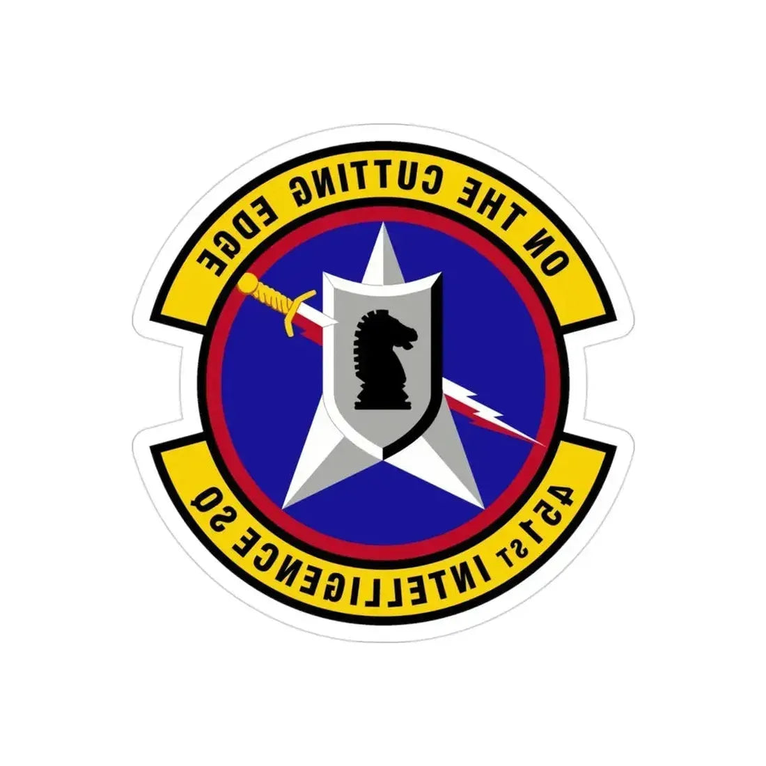 451 Intelligence Squadron ACC (U.S. Air Force) REVERSE PRINT Transparent Die-Cut STICKER 3 Inch Die-Cut Transparent - The Sticker Space