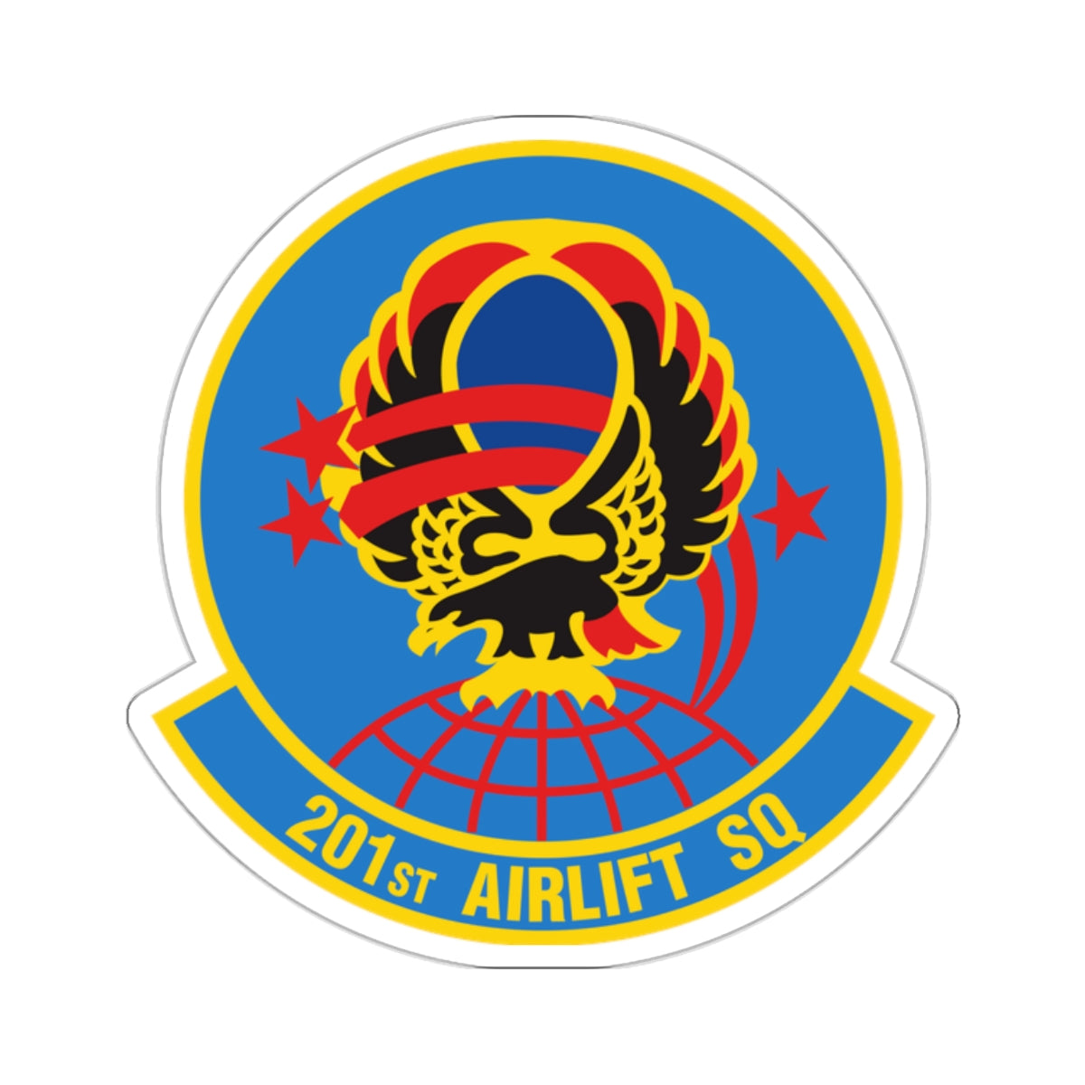 201 Airlift Squadron (U.S. Air Force) STICKER Vinyl Kiss-Cut Decal-2" × 2"-White-The Sticker Space