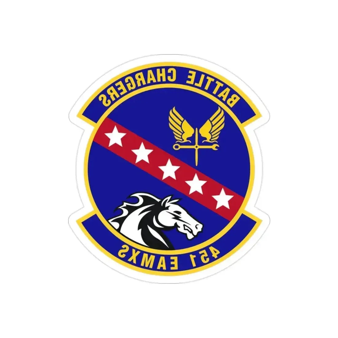 451st Expeditionary Aircraft Maintenance Squadron (U.S. Air Force) REVERSE PRINT Transparent Die-Cut STICKER 2 Inch Die-Cut Transparent - The Sticker Space