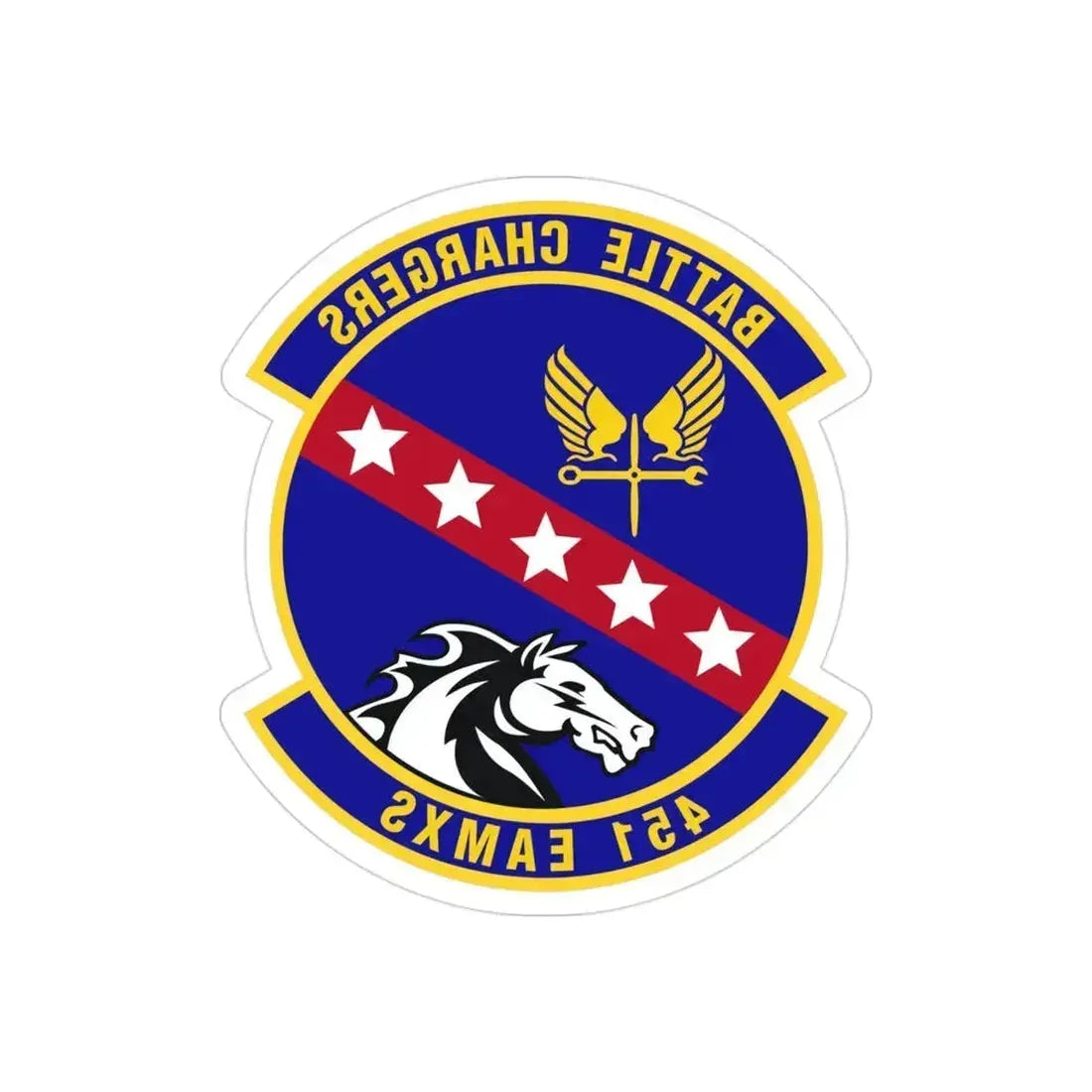451st Expeditionary Aircraft Maintenance Squadron (U.S. Air Force) REVERSE PRINT Transparent Die-Cut STICKER 3 Inch Die-Cut Transparent - The Sticker Space