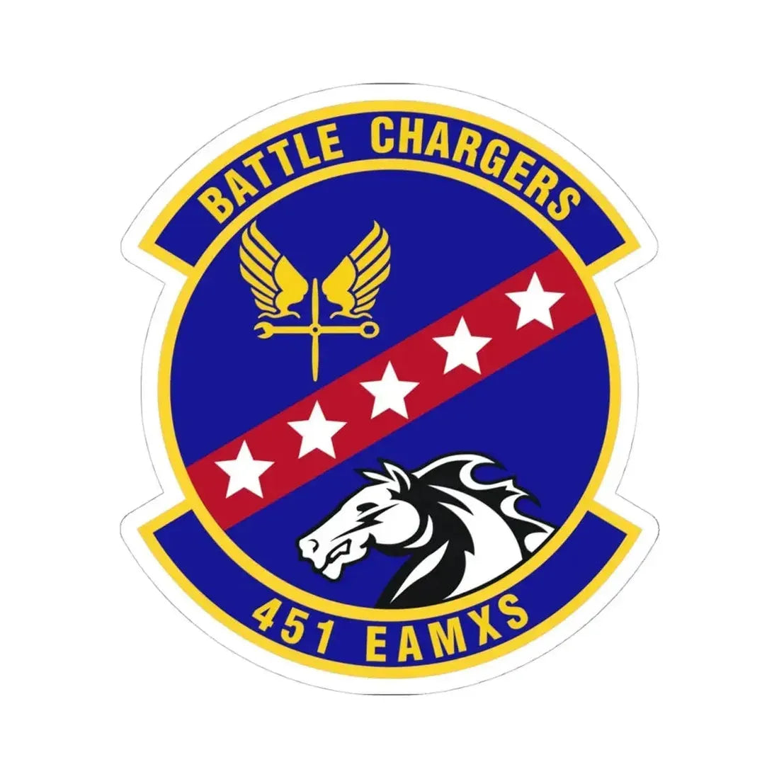 451st Expeditionary Aircraft Maintenance Squadron (U.S. Air Force) STICKER Vinyl Kiss-Cut Decal 4 Inch White - The Sticker Space