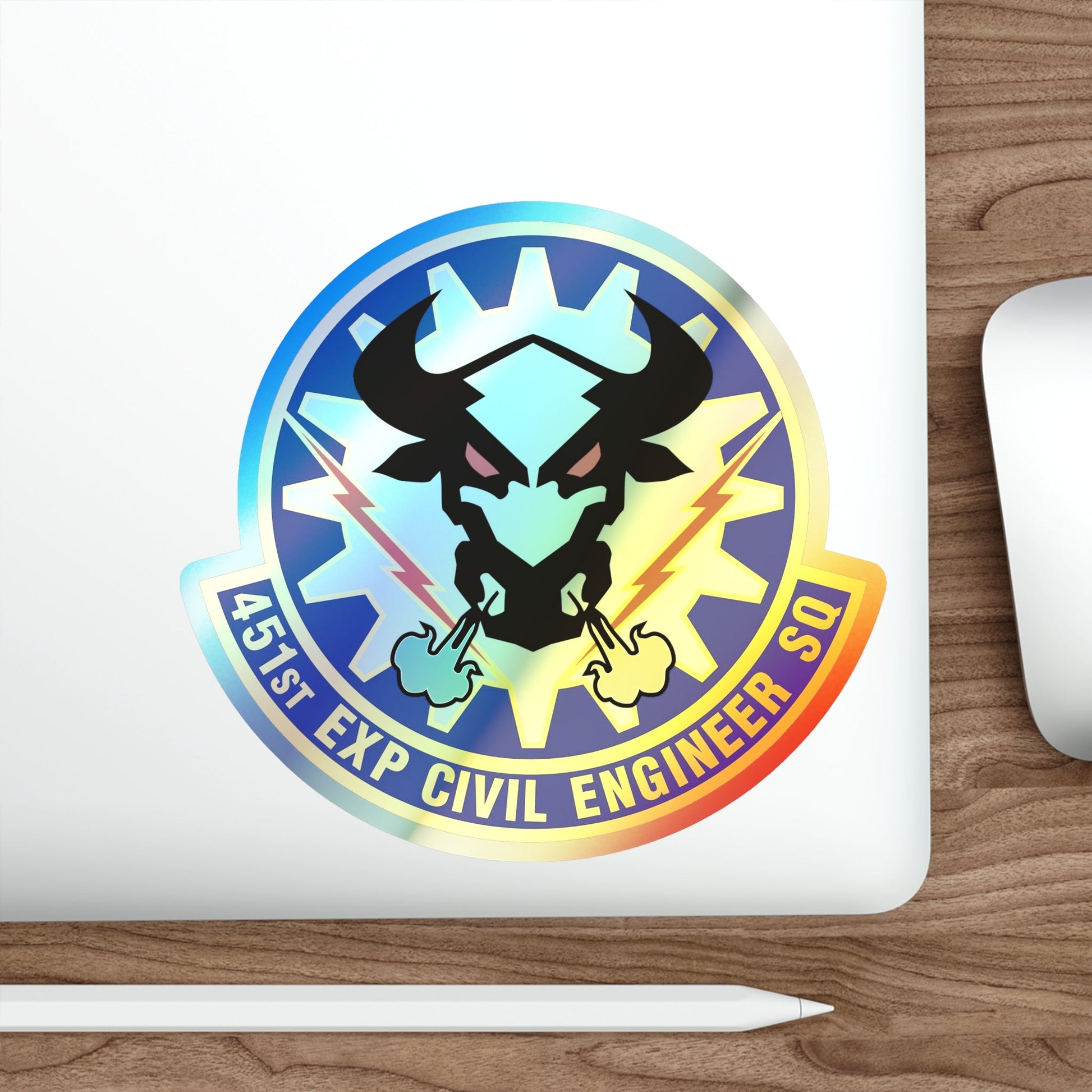 451st Expeditionary Civil Engineer Squadron (U.S. Air Force) Holographic STICKER Die-Cut Vinyl Decal-The Sticker Space