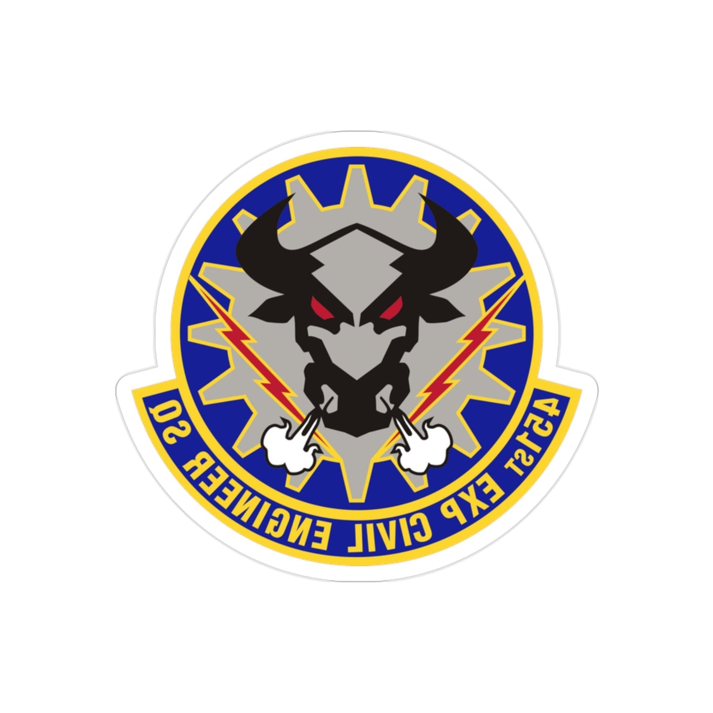 451st Expeditionary Civil Engineer Squadron (U.S. Air Force) REVERSE PRINT Transparent STICKER-2 Inch-The Sticker Space