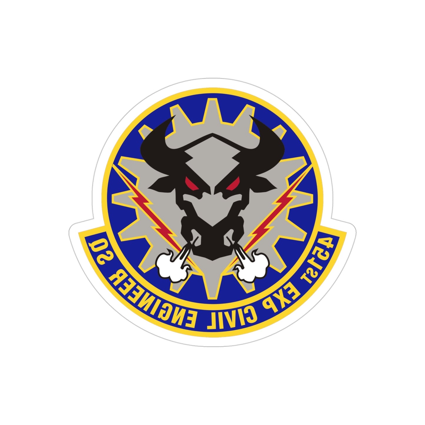 451st Expeditionary Civil Engineer Squadron (U.S. Air Force) REVERSE PRINT Transparent STICKER-4 Inch-The Sticker Space