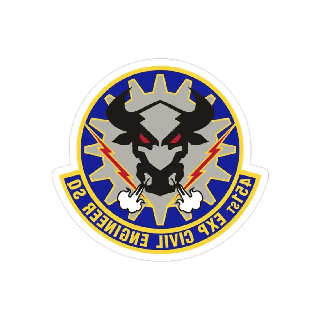 451st Expeditionary Civil Engineer Squadron (U.S. Air Force) REVERSE PRINT Transparent Die-Cut STICKER 2 Inch Die-Cut Transparent - The Sticker Space