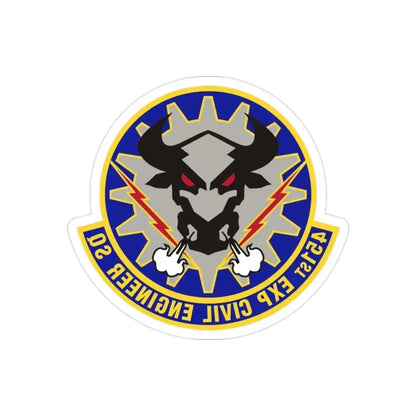 451st Expeditionary Civil Engineer Squadron (U.S. Air Force) REVERSE PRINT Transparent Die-Cut STICKER 2 Inch Die-Cut Transparent - The Sticker Space
