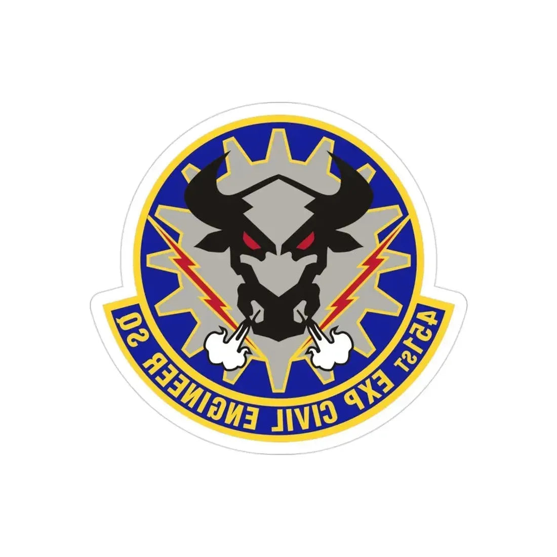 451st Expeditionary Civil Engineer Squadron (U.S. Air Force) REVERSE PRINT Transparent Die-Cut STICKER 3 Inch Die-Cut Transparent - The Sticker Space