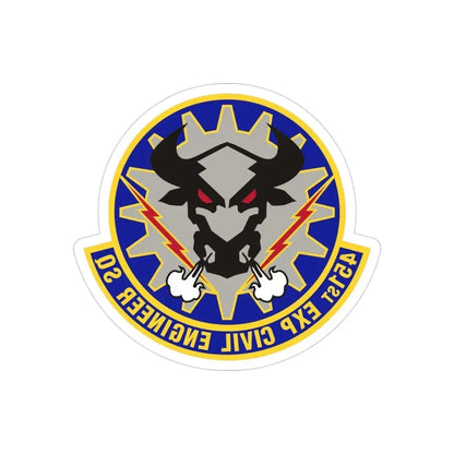 451st Expeditionary Civil Engineer Squadron (U.S. Air Force) REVERSE PRINT Transparent Die-Cut STICKER 3 Inch Die-Cut Transparent - The Sticker Space