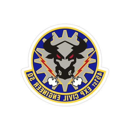 451st Expeditionary Civil Engineer Squadron (U.S. Air Force) REVERSE PRINT Transparent Die-Cut STICKER 4 Inch Die-Cut Transparent - The Sticker Space